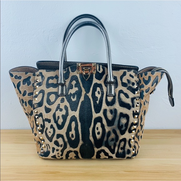 Valentino Garavani Handbags - Valentino Garavani Leopard-Print Fur Top-Handle Ba